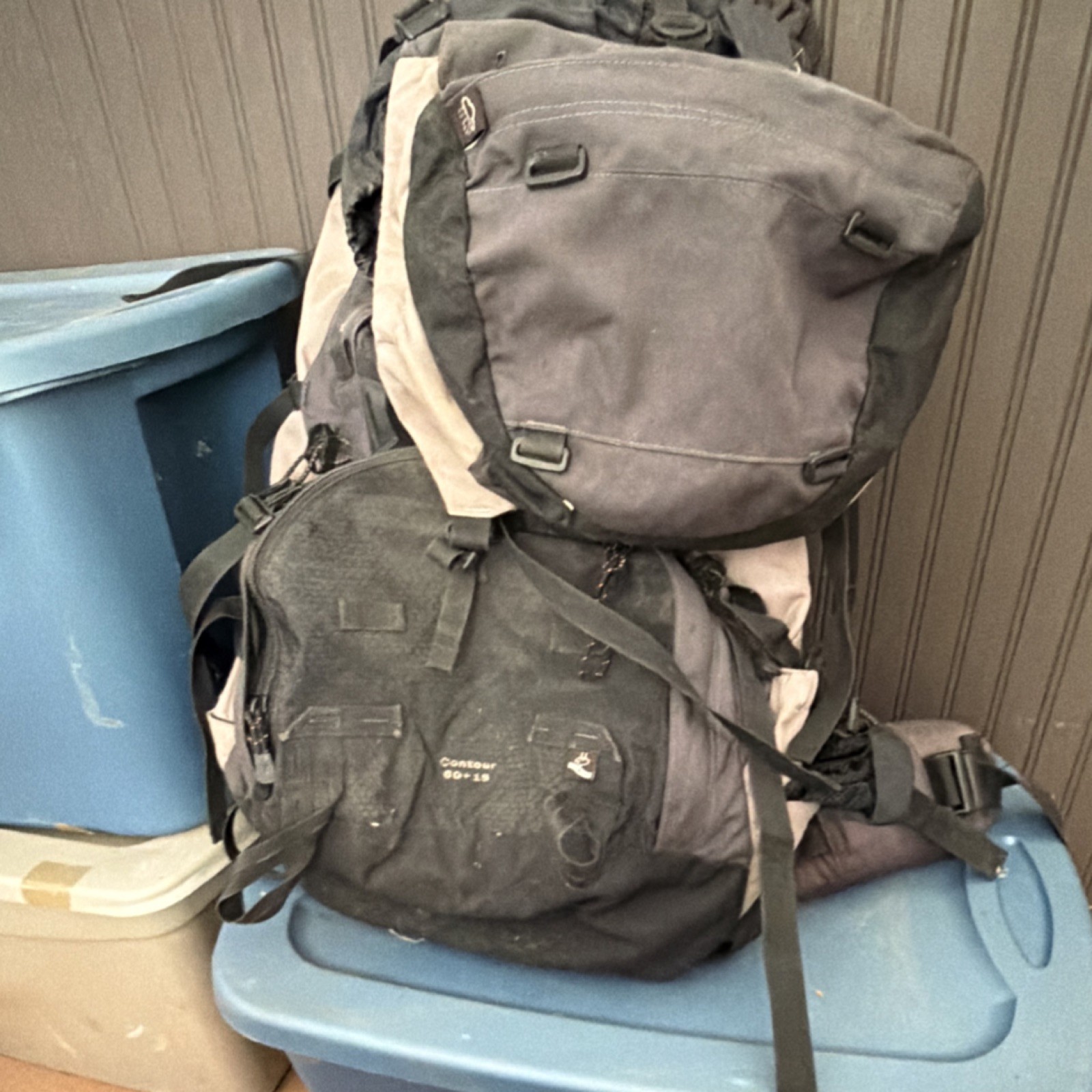 Lowe Alpine Contour 60+15 Hiking Backpack 60+15L Black Gray Adjustable Size