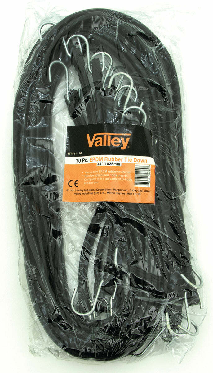 Valley 41" Tarp Strap (10 Pack) EPDM Rubber with 2 Hooks gallery