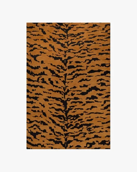 Hand Tufted Rug 100% NZ Wool Rust-Black Hand made Living Room Bed Room Rug gallery