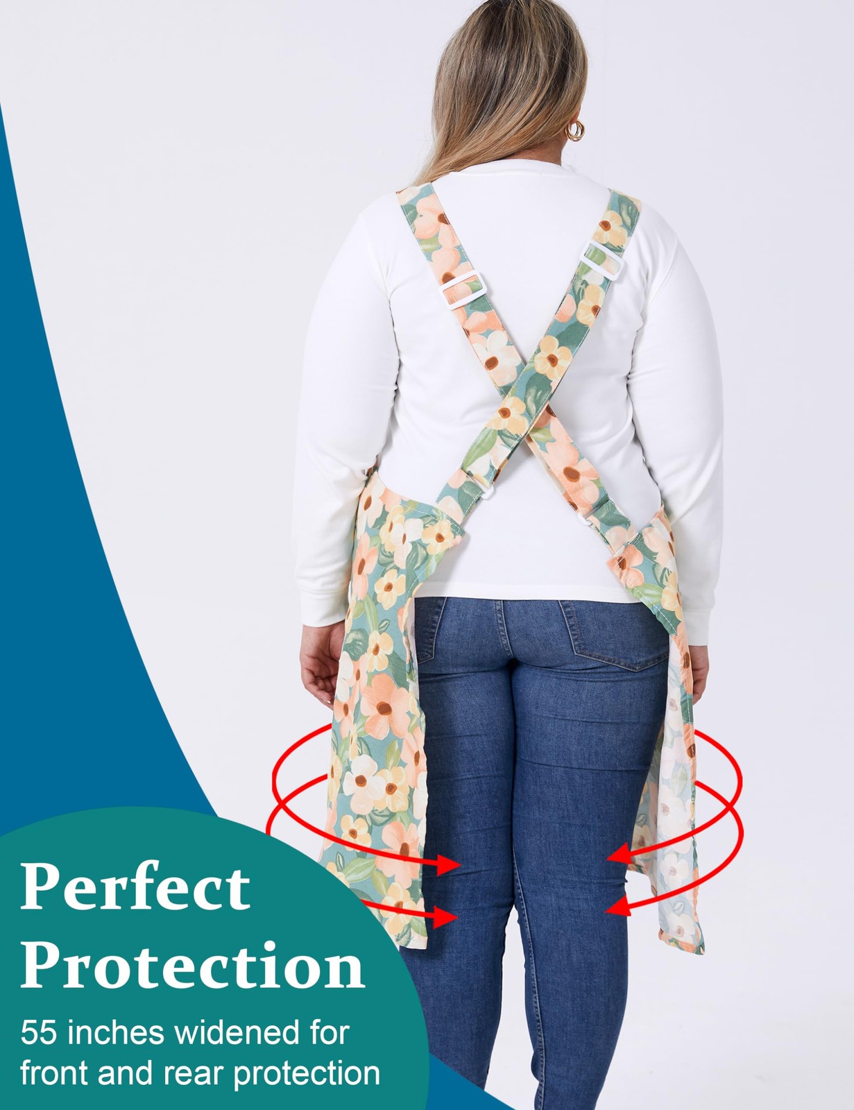 Comfortable Huge Plus Size Aprons for Women Adjustable Cross Back Balsamina gallery