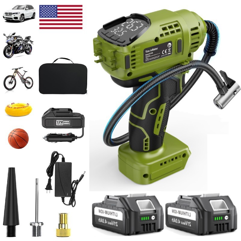 150PSI Cordless Tire Inflator Portable Air Compressor Car Air Tire Pump +Battery gallery