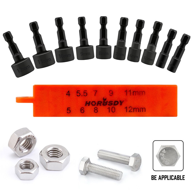 22PCS Power Nut Driver Bit Set Quick Change MM & SAE Impact 1/4" Hex Shank gallery