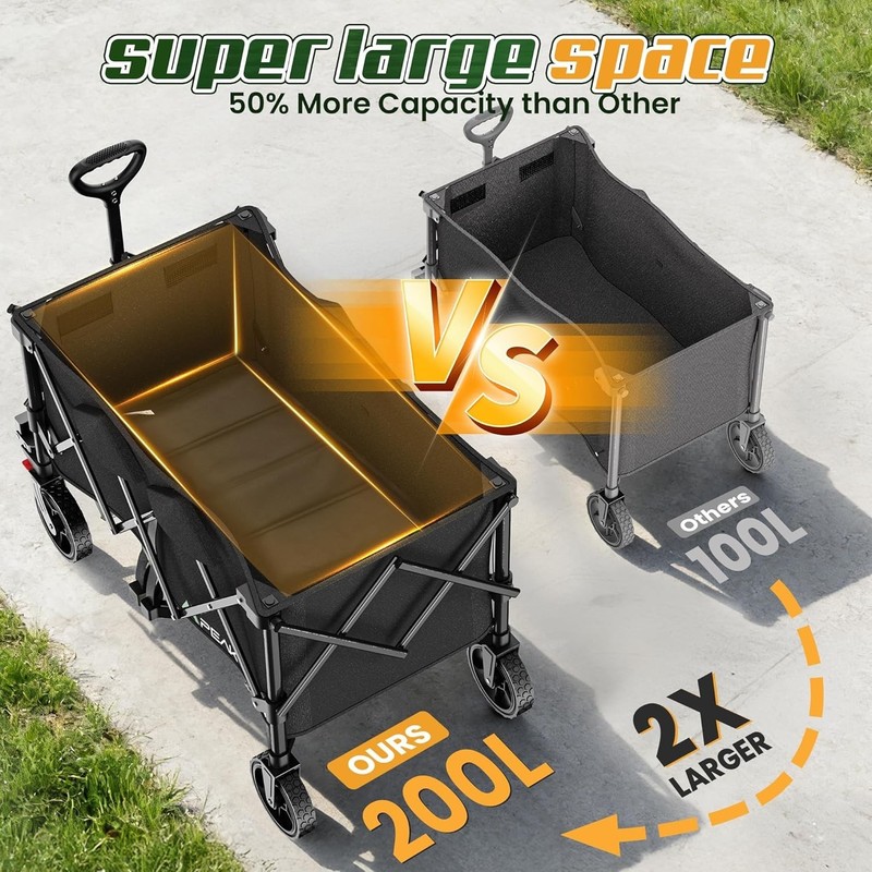 Versatile Folding Utility Cart with Cup Holders - Perfect for Sports & Camping gallery