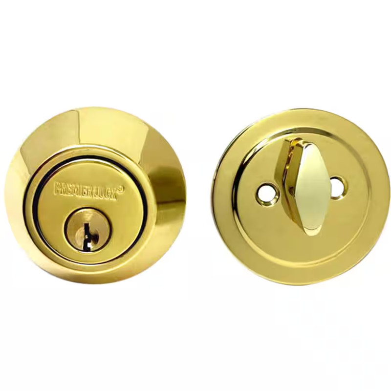 Solid Brass Entry Door Lock Single Cylinder Deadbolt with 6 KW1 Keys (3-Pack, Ke gallery