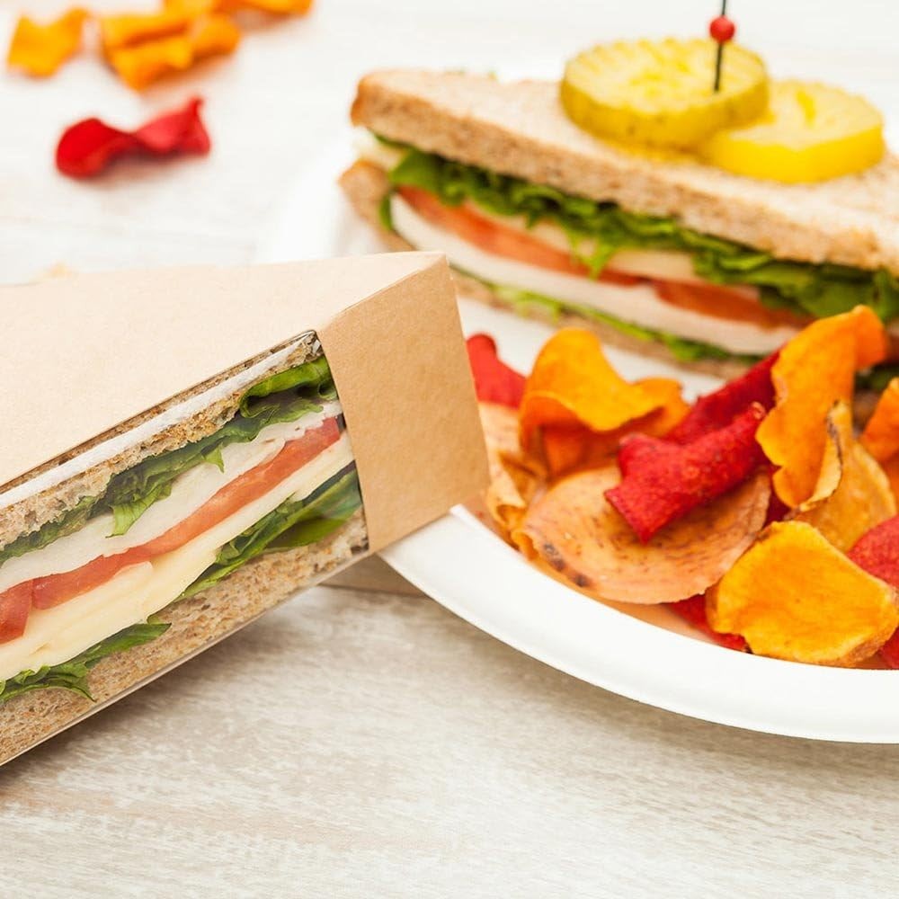 Small Triangle Sandwich Take Out Box with Window – 25 Pack gallery