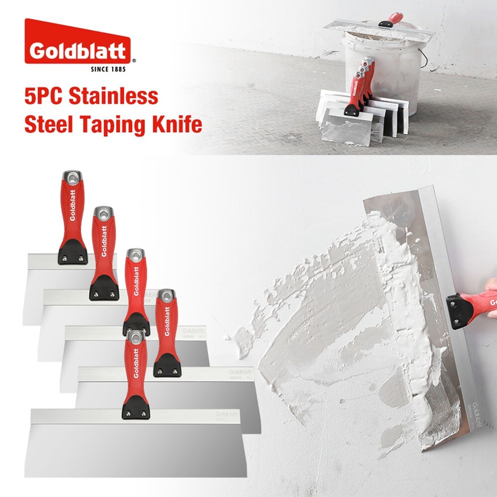 Goldblatt 5PC Stainless Steel Taping Knife Scraper Tool Set 6'' 8''10''12'' 14'' gallery