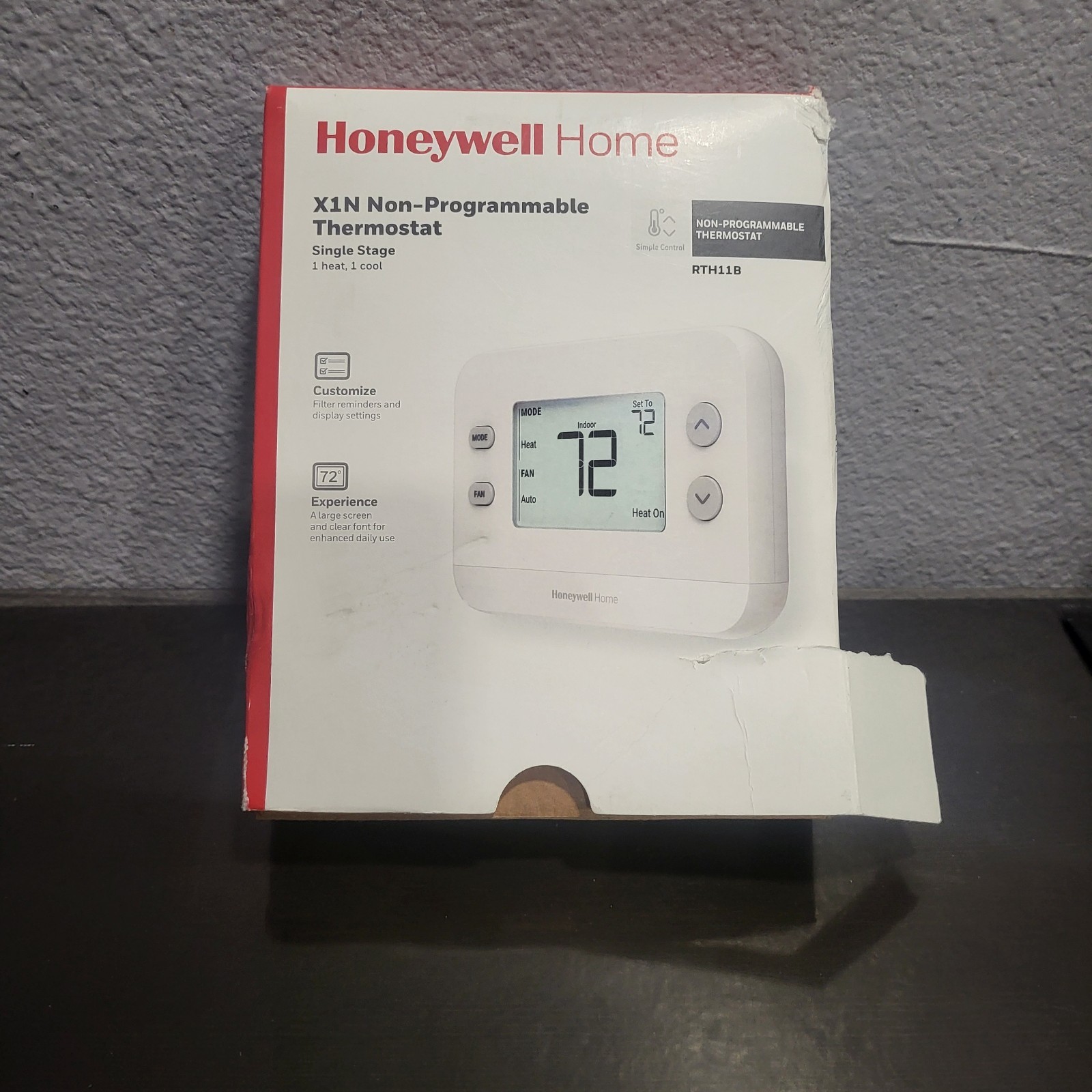 Honeywell Home X1N Non-Programmable Thermostat, Single-Stage, 1-Heat/1-Cool gallery
