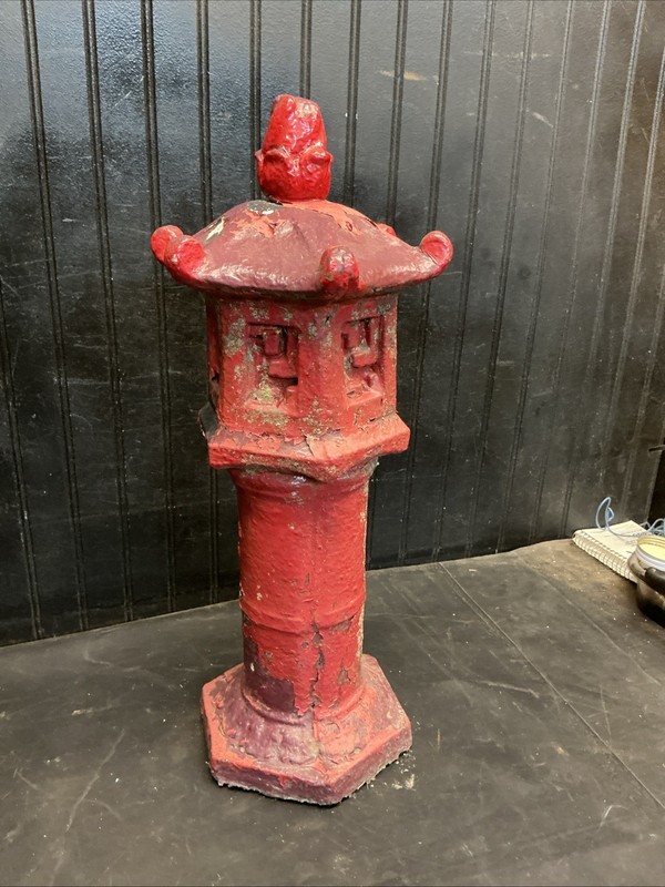 PAGODA ORIENTAL CONCRETE LANTERN JAPANESE GARDEN CEMENT STONE STATUE 22”x 8” gallery