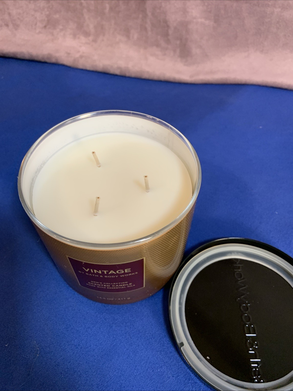 Bath Body Works VINTAGE Men's Cologne Scent Candle 3 Wick 14.5 oz RARE gallery