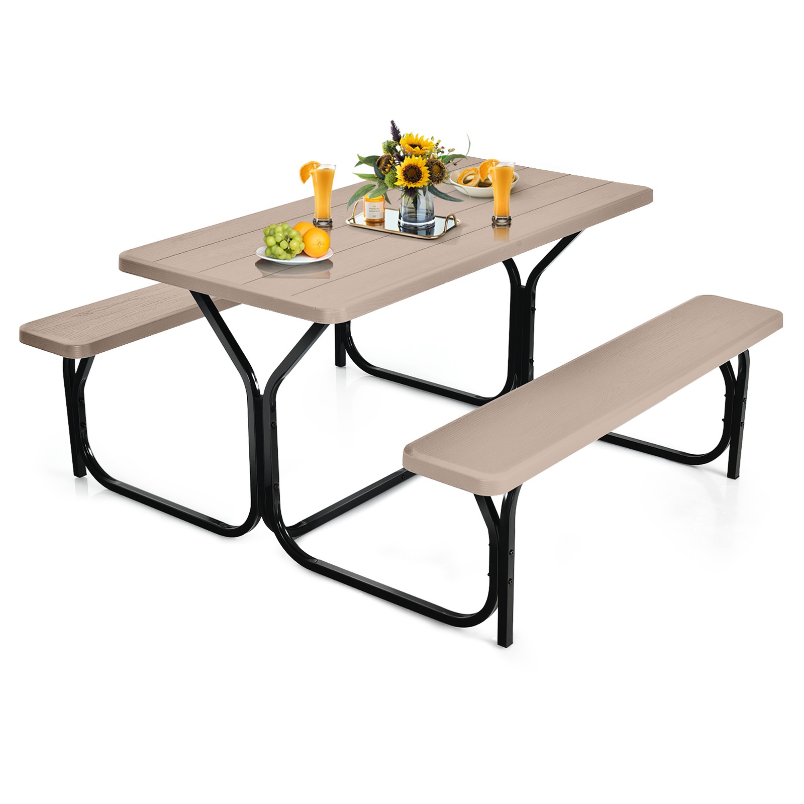 Picnic Table Camping Picnic Bench Set Backyard Garden Patio Dining Party gallery