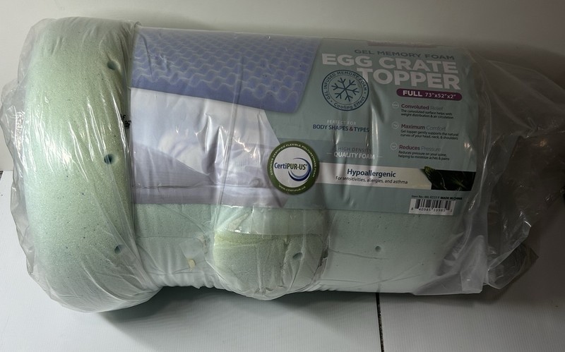 Millard Gel Memory Foam Egg Crate Topper 2” Full Size Cooling Bed Mattress Cover gallery