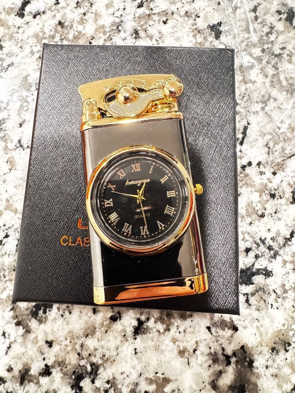 Vintage Clock Style Refillable Butane Lighter Windproof Adjustable Flame gallery