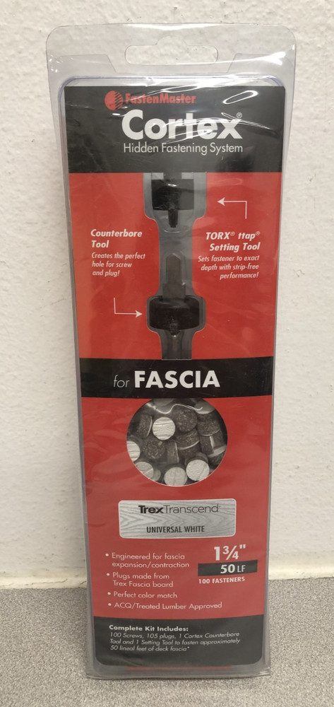FastenMaster Cortex Hidden Fastening System for Fascia 1-3/4" Universal White