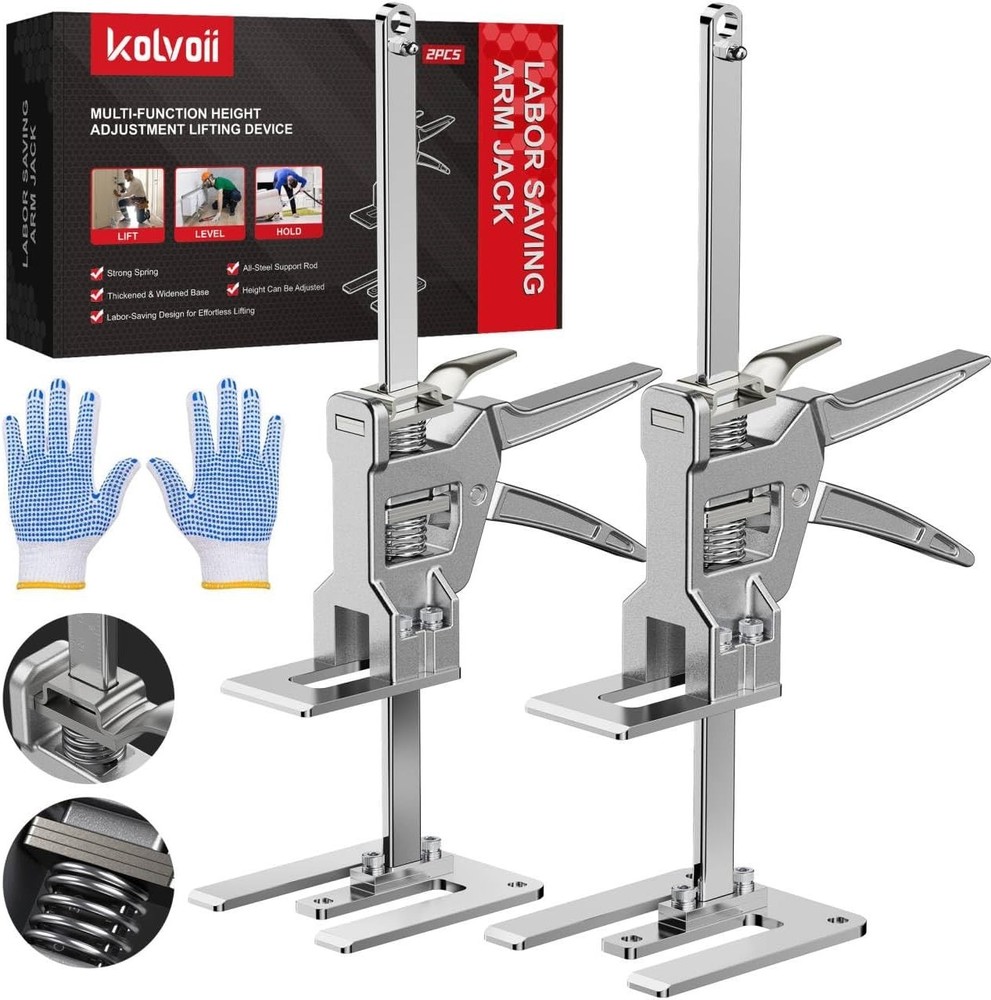 Labor Saving Arm Jack Two Pack Stainless Steel Lifting Tools 330 lbs Height 9.5