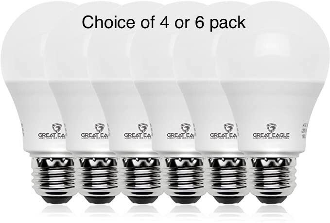 Great Eagle Dimmable 100W Replacement A19 LED Bulb 2700K/3000K/4000K/5000K