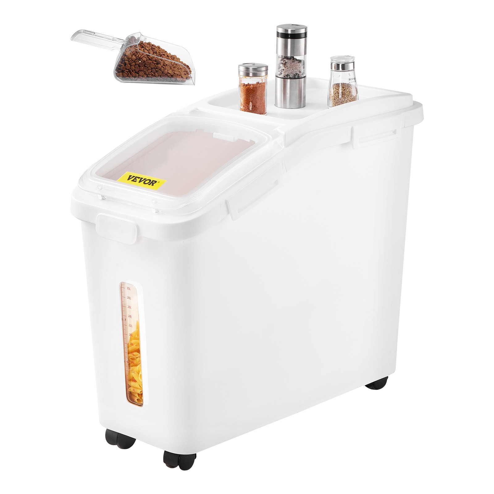VEVOR 11.4Gal/50L Large Ingredient Storage Container Airtight Kitchen Flour Bin gallery