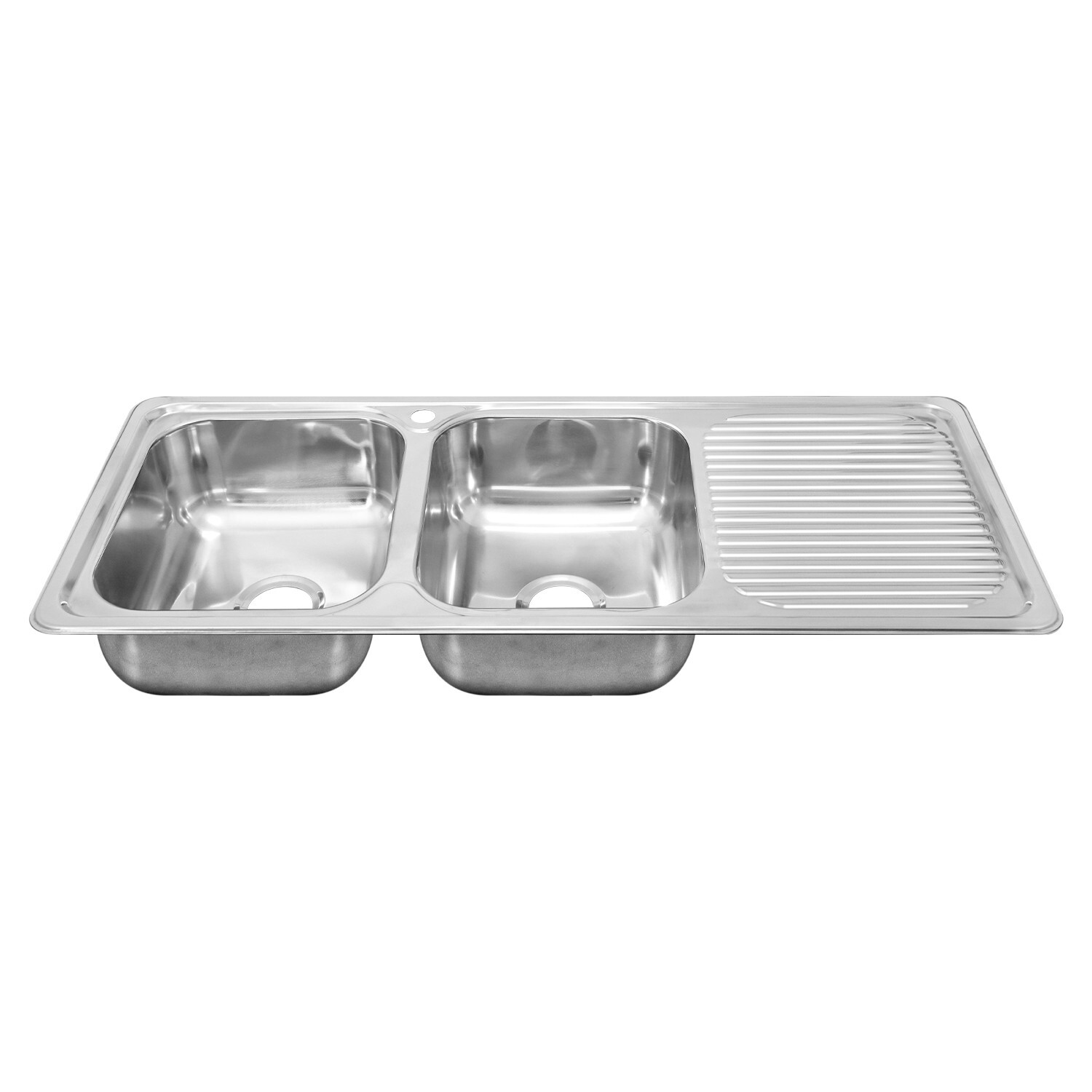Naiture Drop-In Stainless Steel Kitchen Sink, Double Bowls with Drainboard gallery