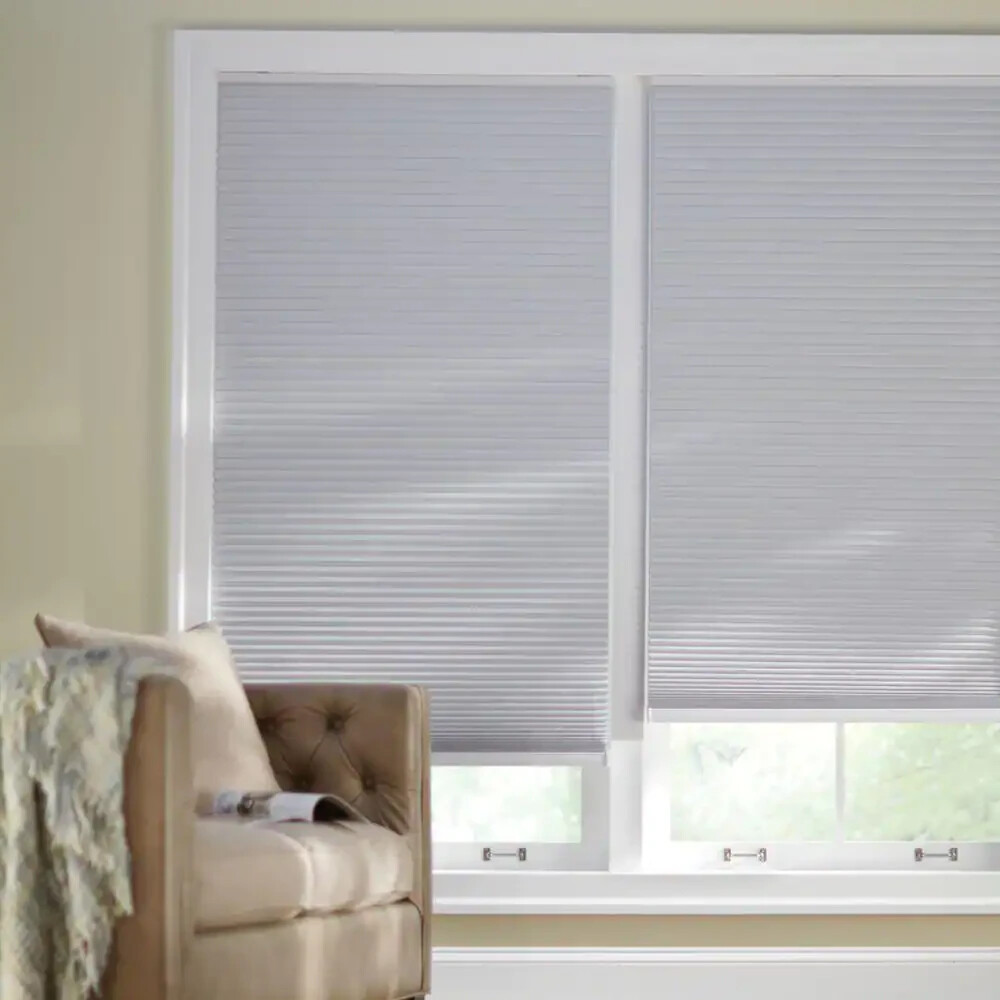 HOME DECORATORS Shadow White Cordless Blackout Cellular Shades 33 W x 72 L in.