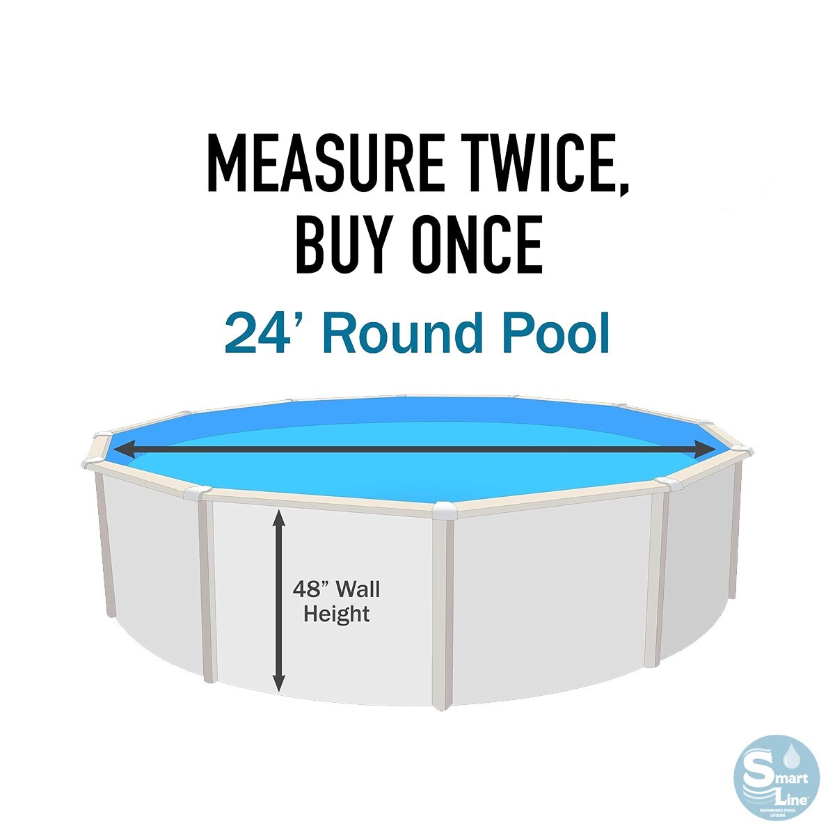 SmartLine 24' x 48" Round Liner Fits Esther Williams / Johnny Weismuller Pools gallery