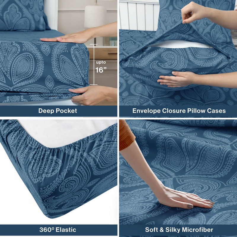 Lux Decor Collection Bed Sheets - 4 Piece Twin Sheets Set - 16 Inches Deep Pocke gallery