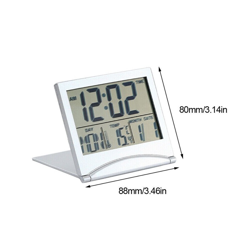 Digital Travel Alarm Clock Foldable Temperature LCD Clock Compact Desk Timer New gallery