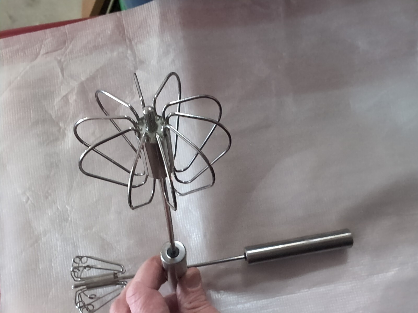 Stainless Steel Push Whisk - Easy to Use Manual Hand Mixer & Plunger Whisk - ... gallery