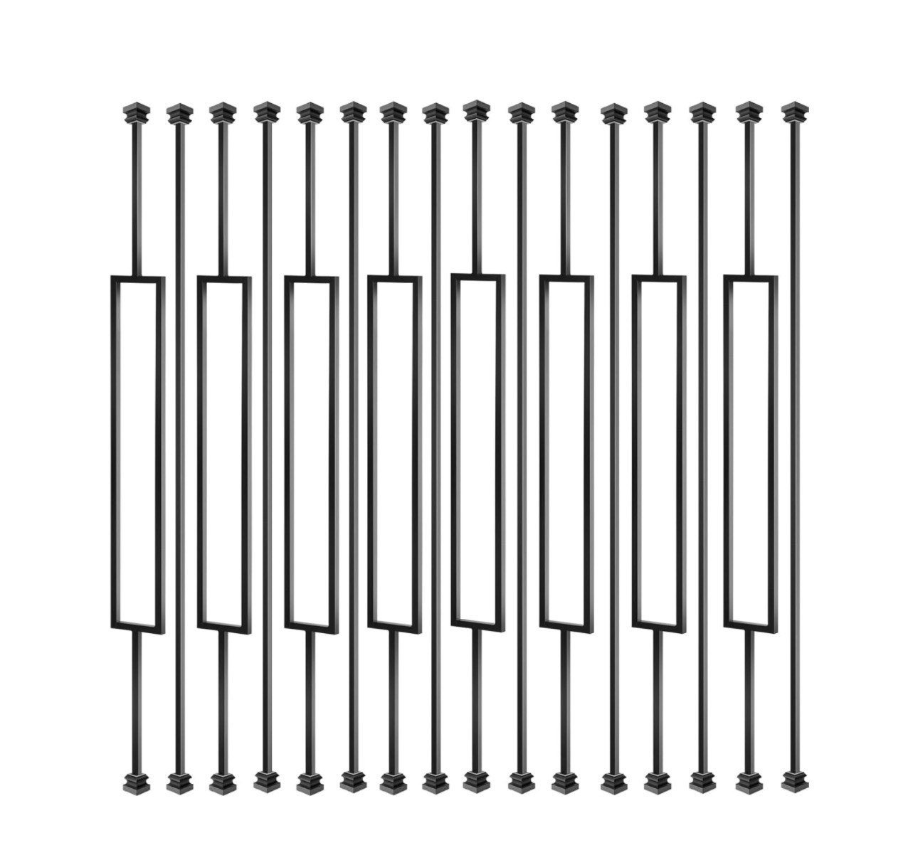 16 Pack Rectangular Hollow Stair Spindles 44 Inches, 1/2" Iron Balusters for ... gallery