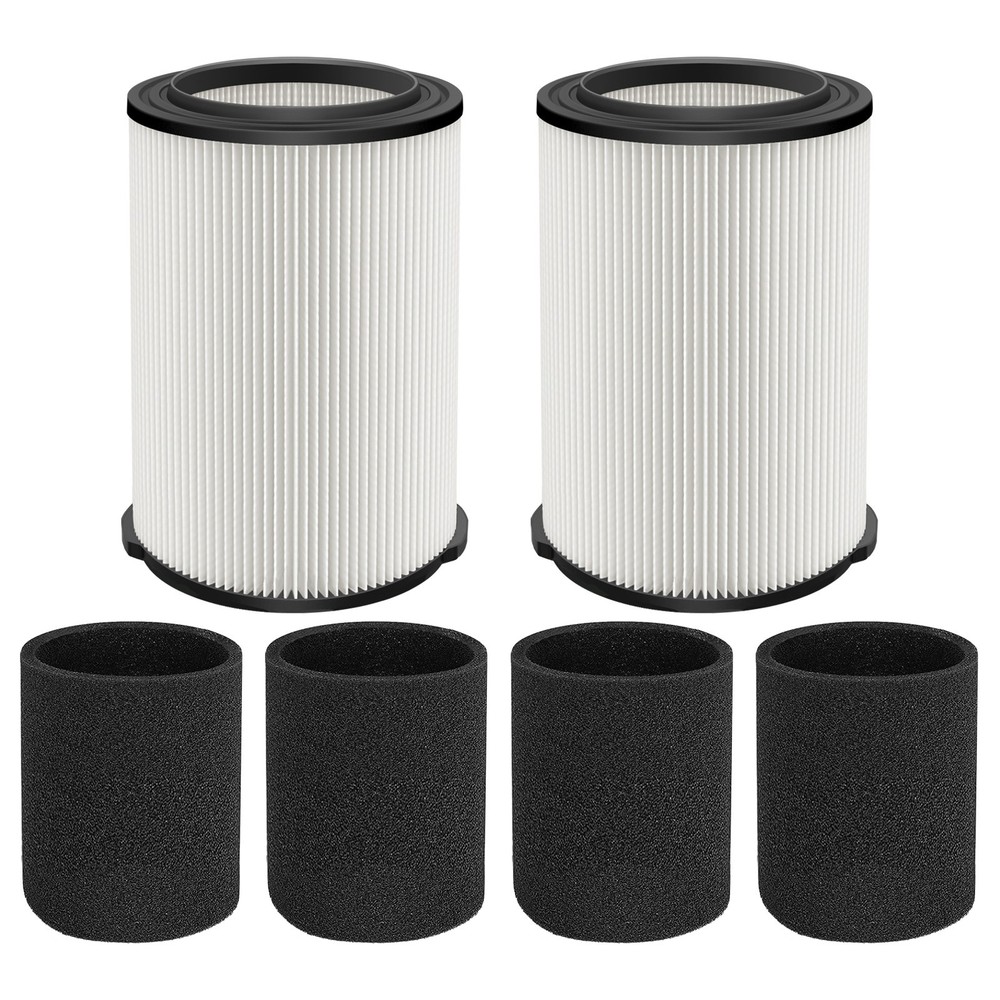 VF4000 Replacement Filter 2 Pack For RIDGID Shop Vac 72947 | Includes 4 Foam Spo