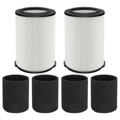VF4000 Replacement Filter 2 Pack For RIDGID Shop Vac 72947 | Includes 4 Foam Spo