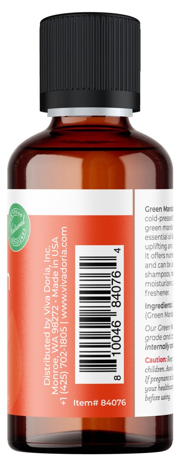 Viva Doria Pure Green Mandarin Essential Oil, Food Grade, 1 Fl oz gallery