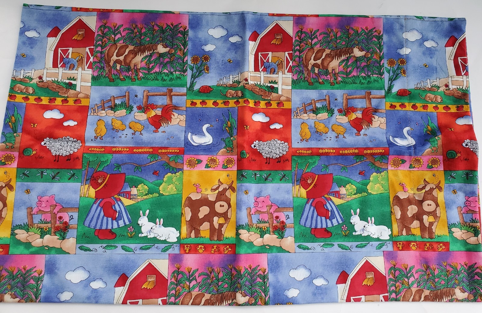 ‘’Back yard” print Cotton blend Fabric Design Child/Baby Sz handmade pillowcases gallery