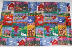 ‘’Back yard” print Cotton blend Fabric Design Child/Baby Sz handmade pillowcases