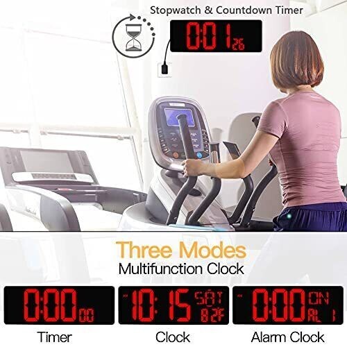Atomic Clock LED Silent Large Display Digital Wall Clock Never Needs Red New gallery