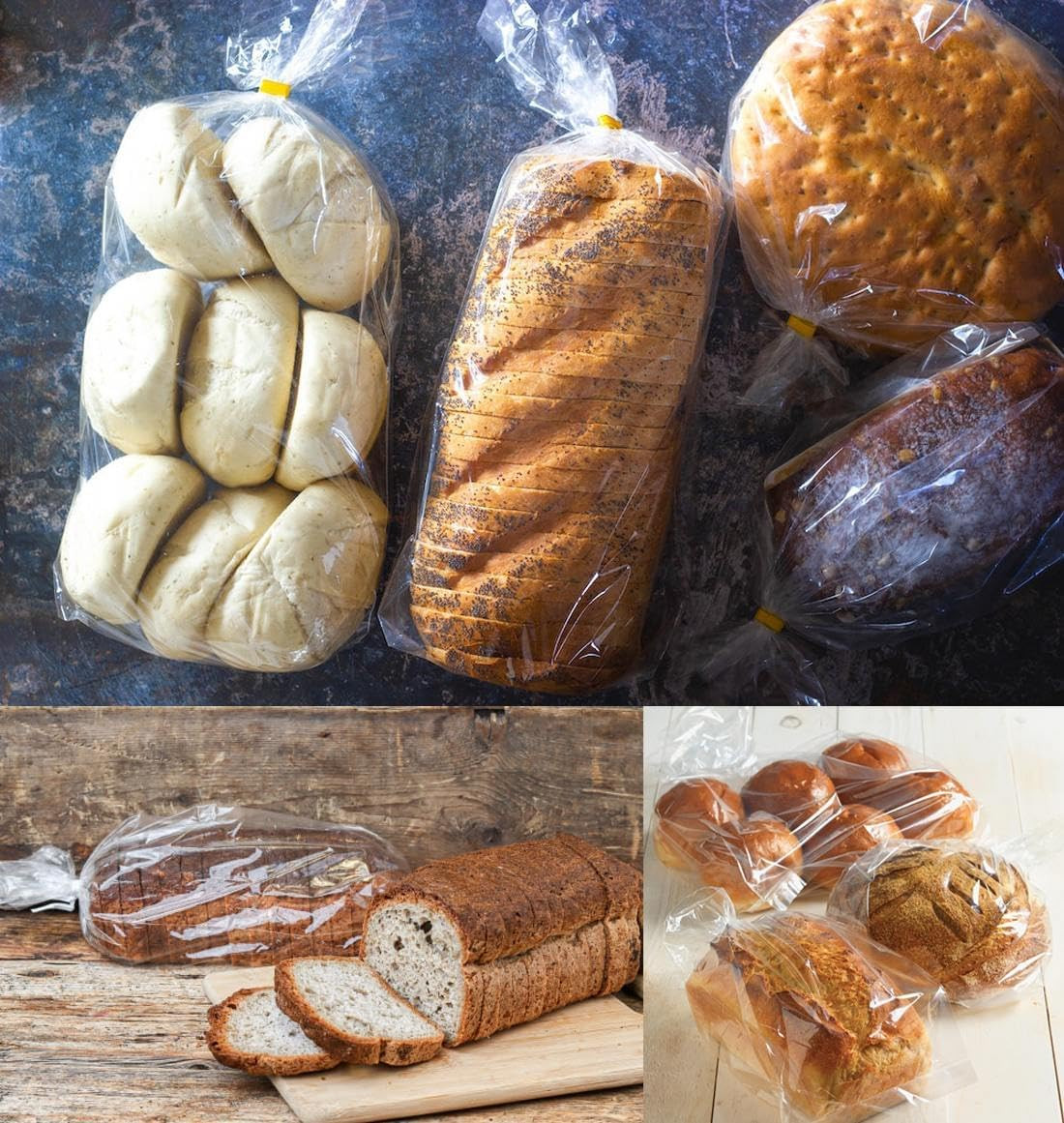 Bread Loaf Packing Bags with Ties, Large Bakery Homemade Bread Plastic Bags, 8” gallery