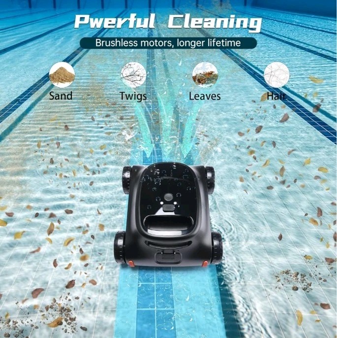 Zyerch Robotic Pool Cleaner Cordless Pool Vacuum 120 Min Self Parking gallery