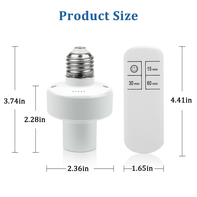 Light Socket Wireless Remote Control E26 E27 Screw Lamp Bulb Holder Base Adapter gallery
