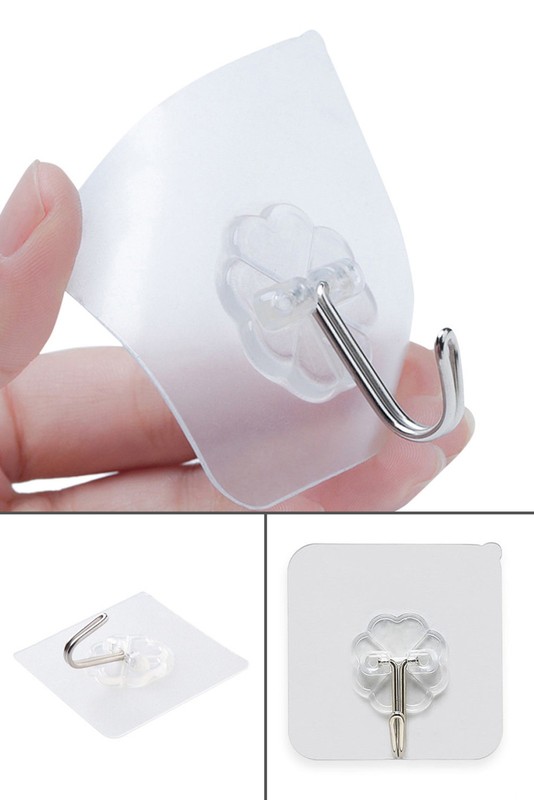 12-Pack Super Sticky Adhesive Hooks - Stainless Steel Hooks Hold Up To 8 lbs gallery