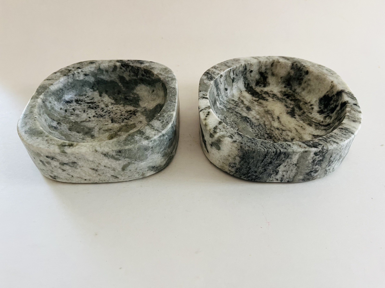 NEW H&M Home black and gray marble shallow bowl set kitchen decor trinkets gallery