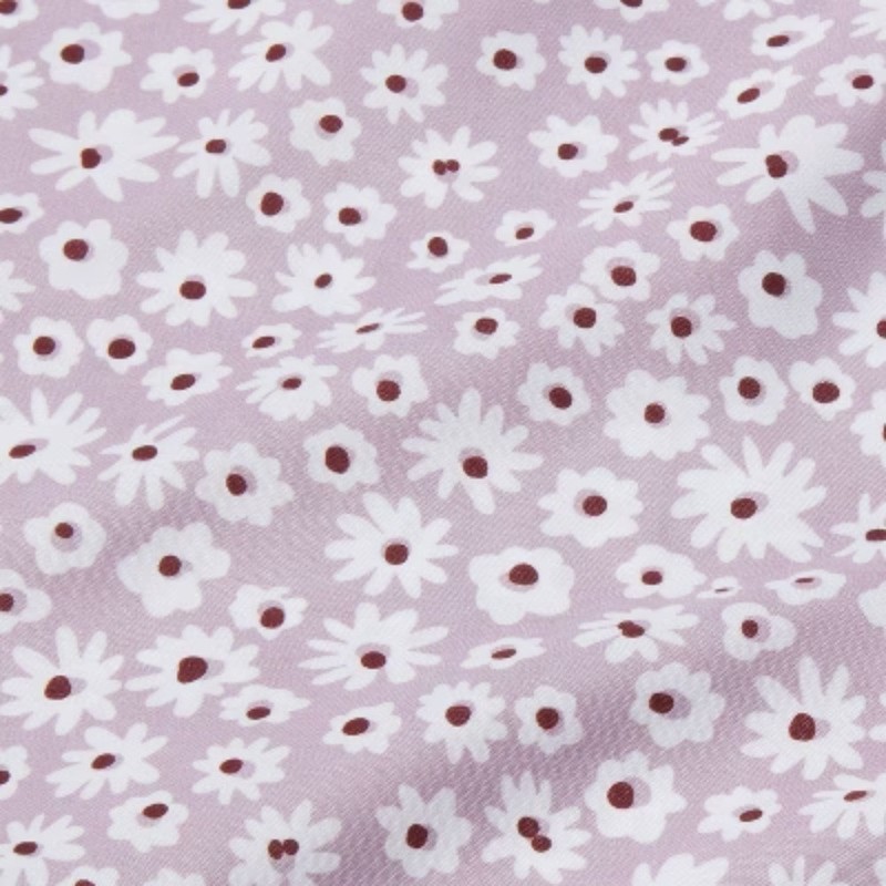 Full Printed Microfiber Sheet Set Light Purple Daisy: Botanical Pattern gallery