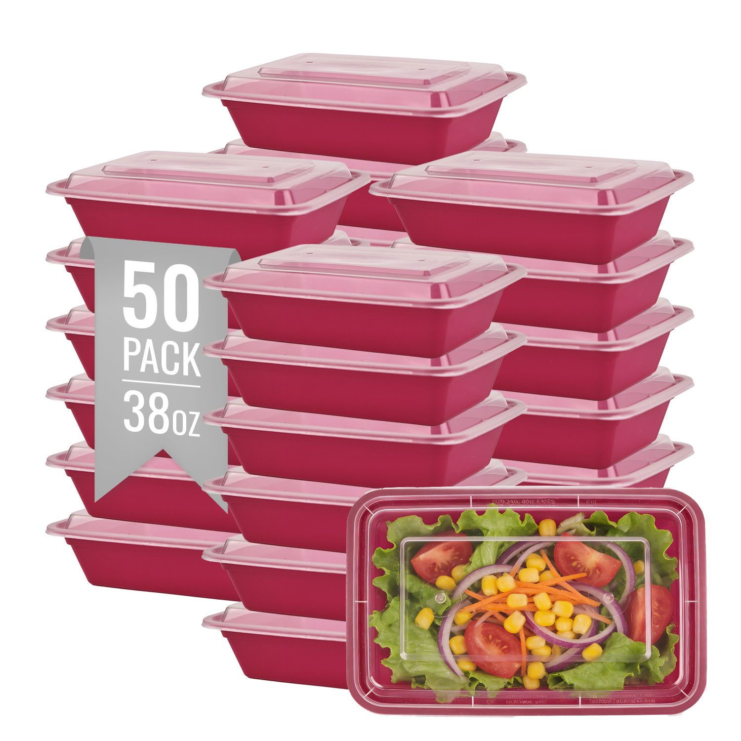 50-Pack 32oz Meal Prep Containers with Lids – Leakproof, Stackable, Microwave gallery
