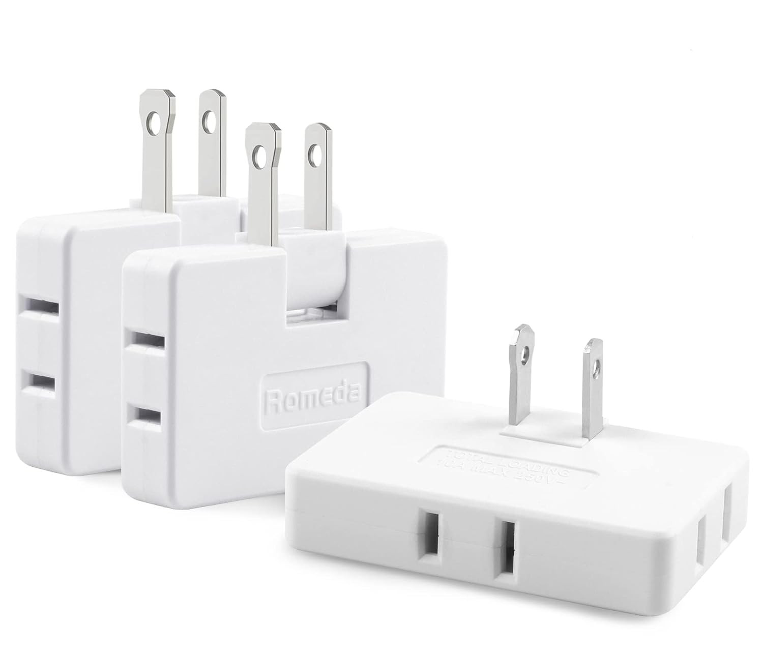 3 Pack AC Flat Wall Outlet Extender Flat Plug Adapter Outlet, Fold-Able 3 Way Wa gallery