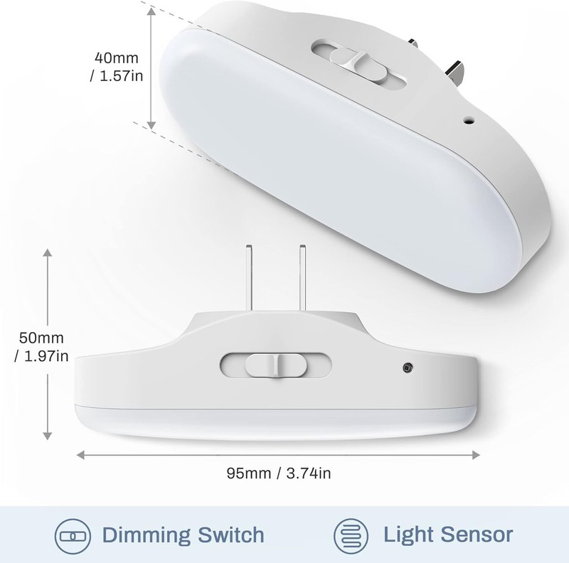 Led Night Light, Plug into Wall, [2 Pack] with Dusk to Dawn Sensor, 1W 5000K Dim gallery
