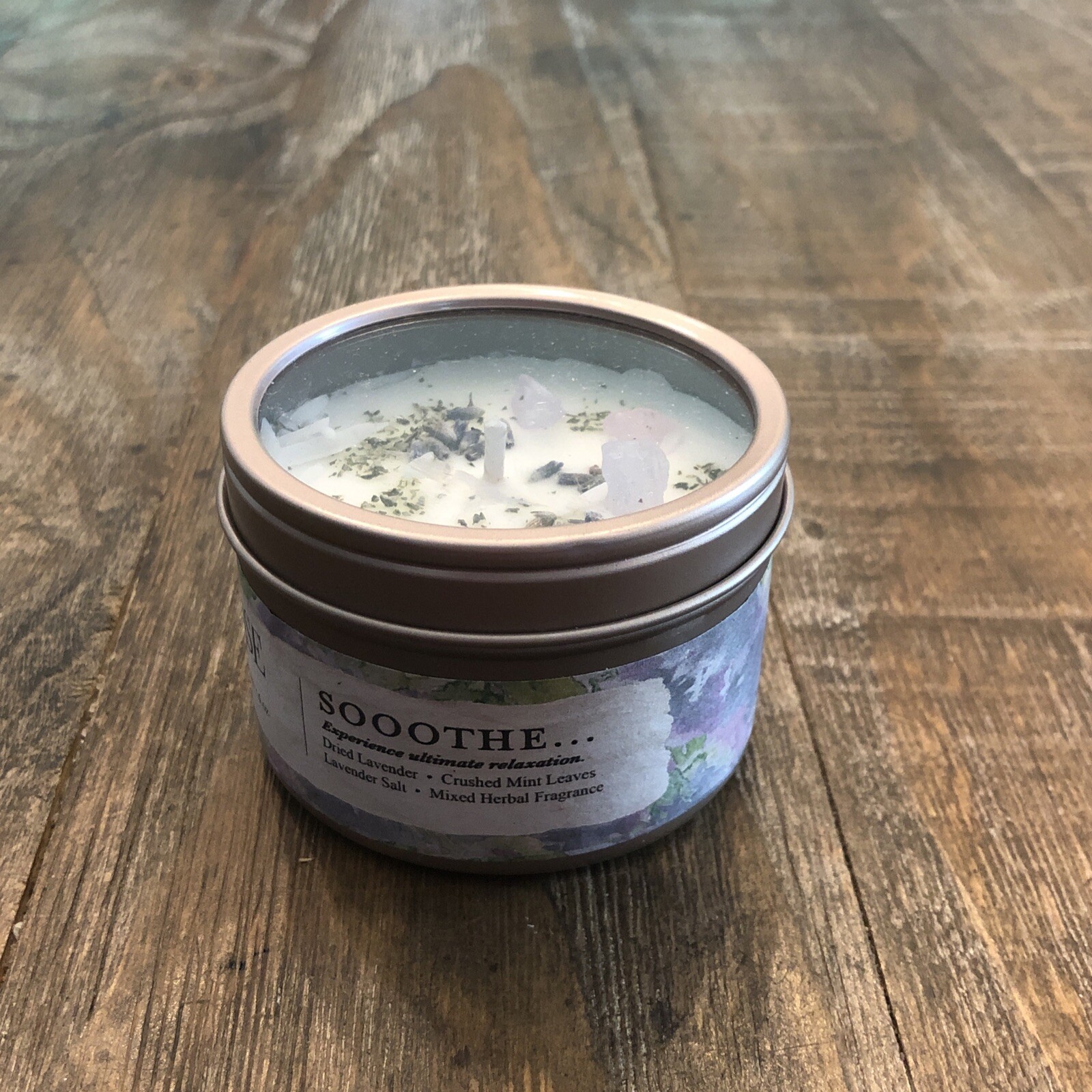 ASH & ROSE Soothe Dried Lavender + Crushed Mint Leaves Candle 4 oz 32 Hour Burn gallery