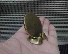Vintage Style 2Pcs Set Solid Brass Copper Disc Shape Statue Incense Stick Holder