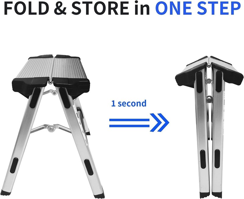 Folding Step Stool Small Foldable One Ladder with 330 lb Large Loading Capacity gallery