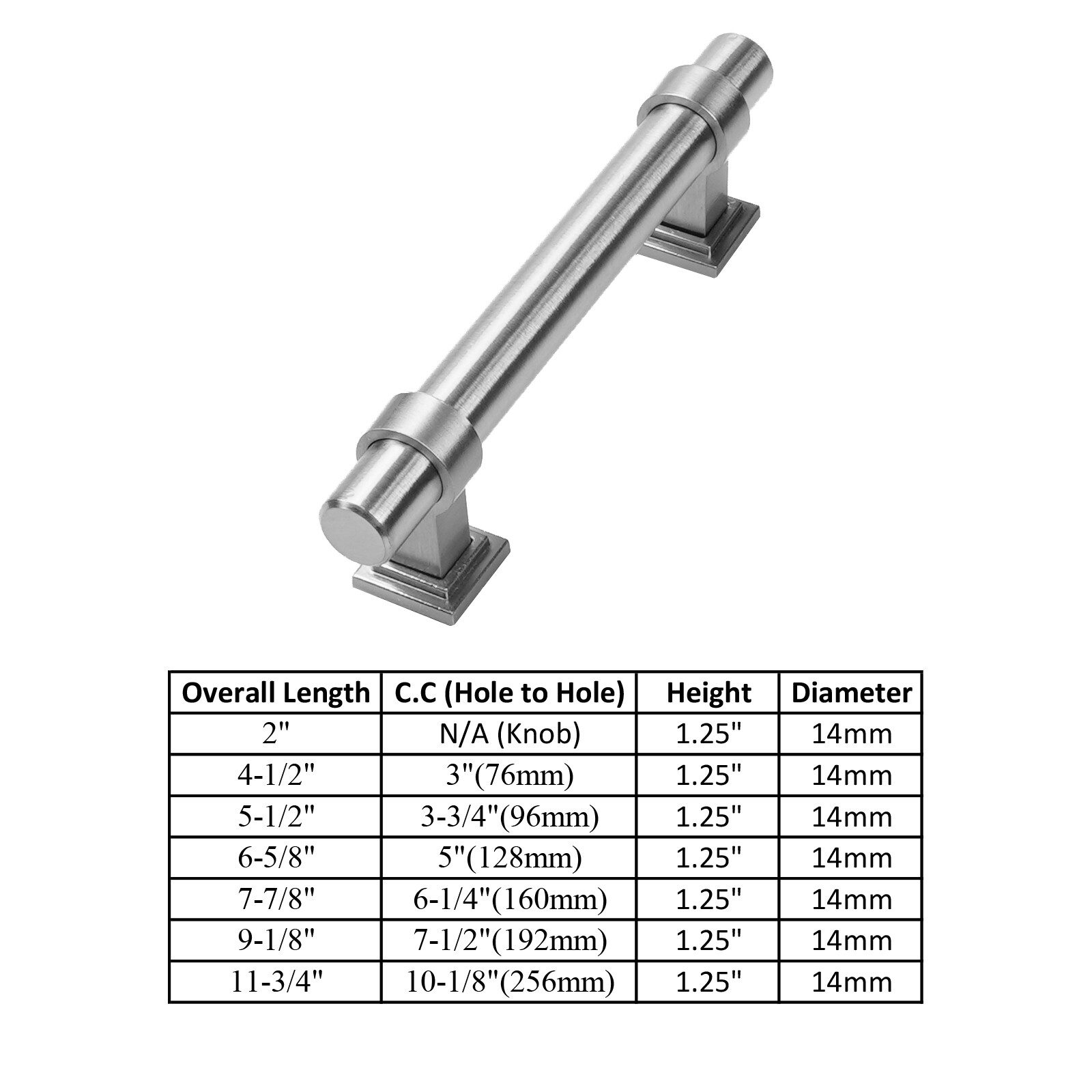 Brushed Nickel Modern Kitchen Cabinet Handles Pulls Hardware Stainless Steel gallery
