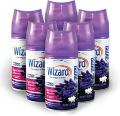 6 WIZARD AUTOMATIC SPRAY REFILLS – 5 oz – SWEET VANILLA LAVENDER