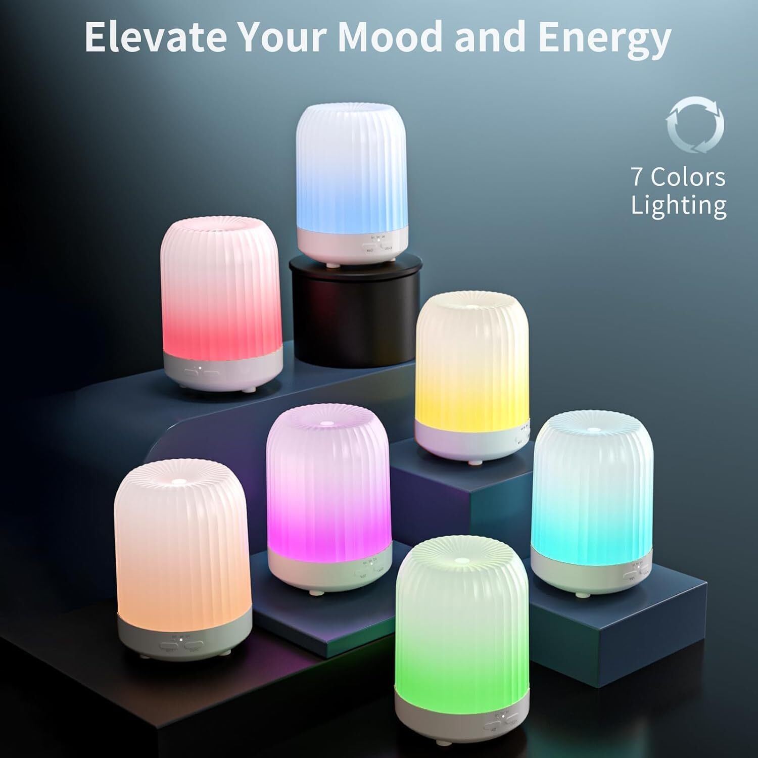 250ML Essential Oil Diffuser for Bedroom Quiet for Home w/ 7 LED Colors Timer US gallery