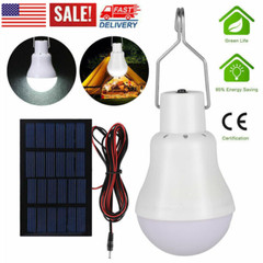 Solar Panel Powered 30W LED Lights Bulb Light Tent Lamp Yard Camping Out/Indoor
