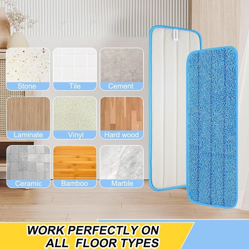 Durable 5 Pack Microfiber Mop Heads - Universal Fit for Home and Commercial Use gallery